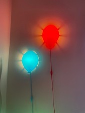Vintage IKEA DR MMINGE Balloon Wall Lamp 1 Red  1 Blue Discontinued Sconce