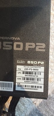 220-P2-0850 EVGA Supernova 850 P2  850Watt 80 + Platinum AC Power Supply
