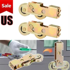 1 Pair Sliding Patio Door Tandem Roller, 1-1/4" Steel Glass Door Roller Assembly
