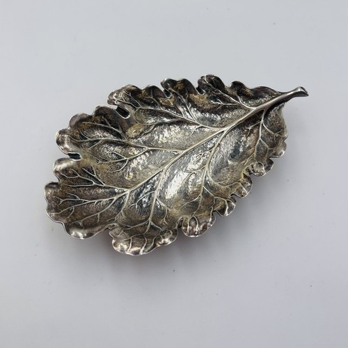 Gianmaria Buccellati Italy Vintage Sterling Silver Oak Leaf Small Dish