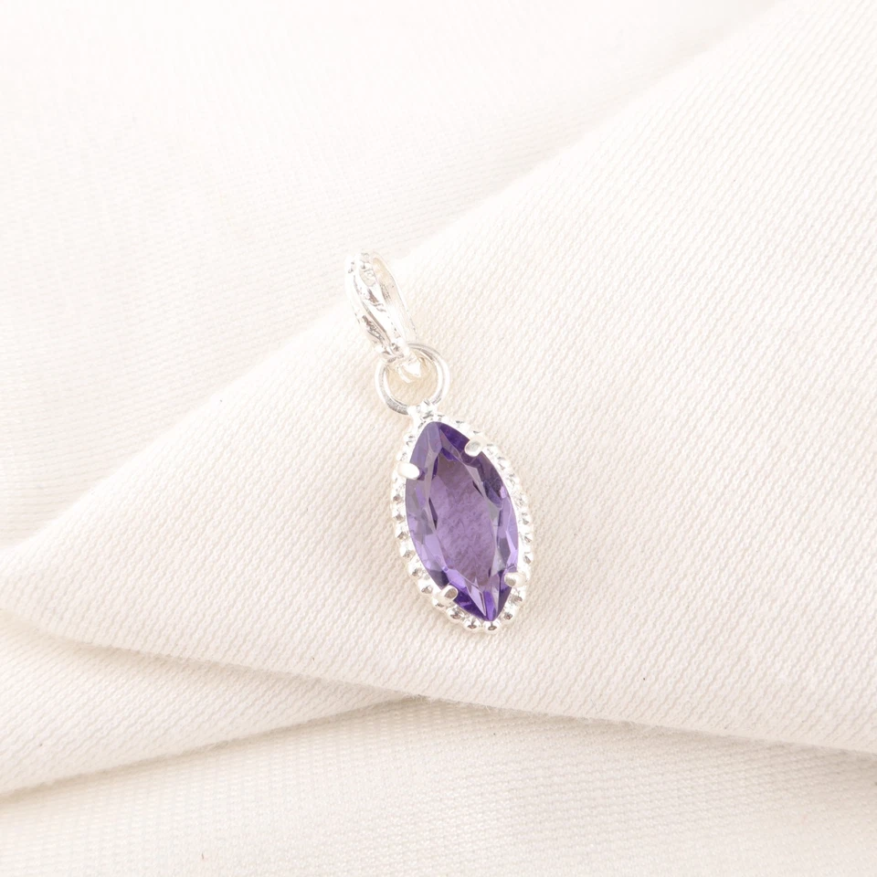 Iolith Quarz Edelstein 925 Sterlingsilber Handarbeit Schmuck Anhänger 1,2 Zoll - Bild 3 von 4