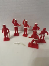 Vintage Deluxe Reading Toys Lot Of 6 Firemen With Equipment 3”