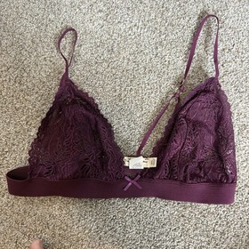 For Love & Lemons Bra Bralette Skivvies Maroon Lace size M/L