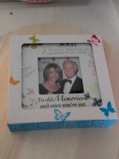 Image of 50th wedding anniversary Photo Frame. 4x4 Photo. Brand New In Box
