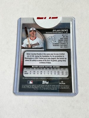 2025 Topps Stadium Club Chrome Dylan Crews Rookie Auto SP /25 