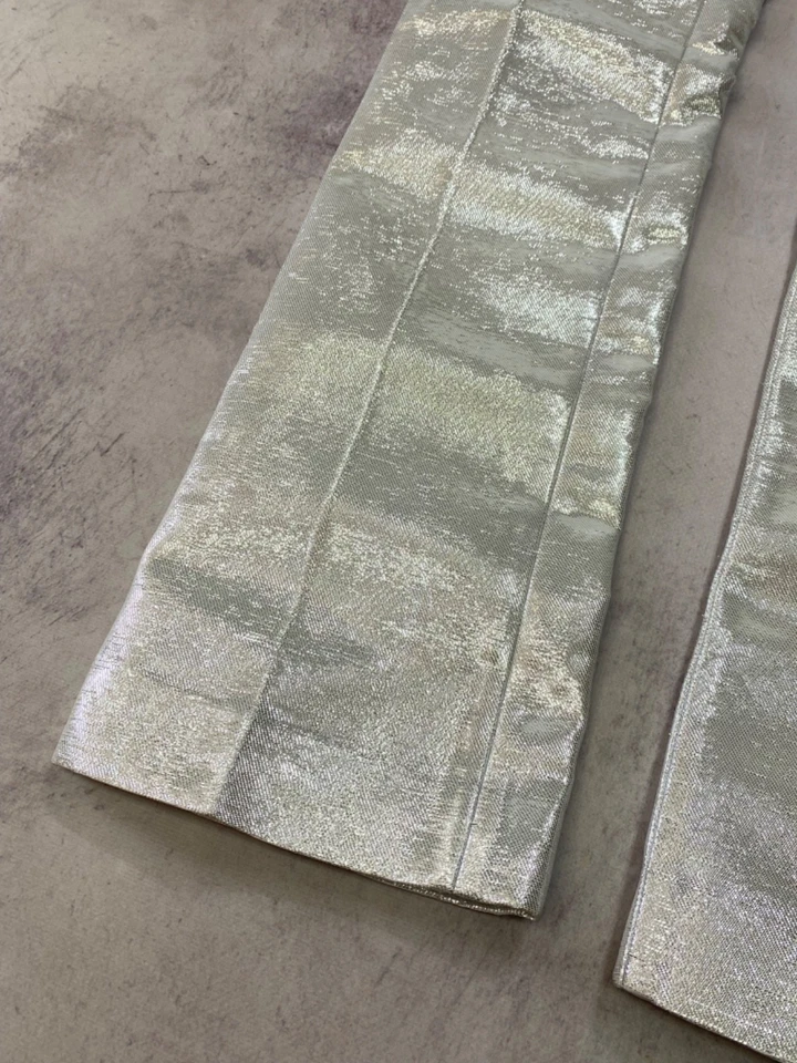 Pantalones Paco Rabanne x HM Brillantes Metálicos Plateados Talla EU 44 Foto 3 de 4