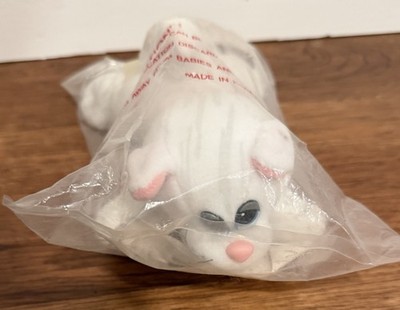 1987 TONKA VINTAGE POUND PURRIES PLUSH CAT 7''  IN BAG White