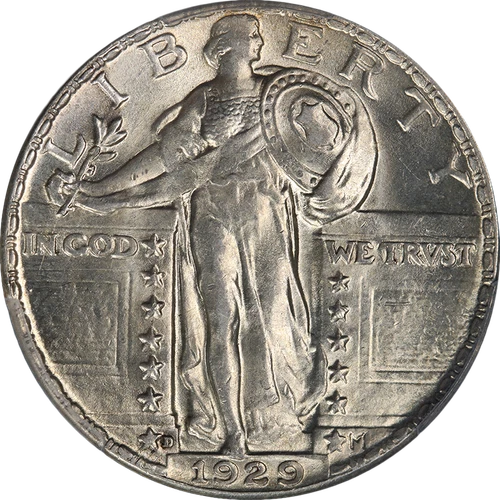 1929-D Standing Liberty Quarter PCGS MS62 Blast White Great Eye Appeal
