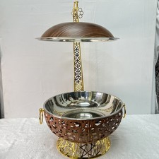 8L Warm Buffet Serving Dish | Gold & Brown| Wedding Party Catering Chafing Dish