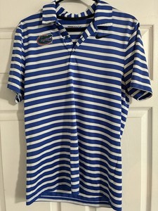 Nike Golf Dri-FIT Striped Polo Shirt Blue White Men's S Short Sleeve