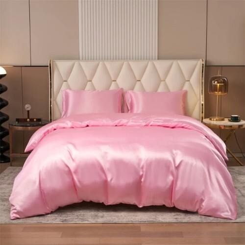 3-teiliges Wende-Seiden-Bettwäscheset/Bettwäsche-Set, luxuriöse weiche Satin-Bettdecke - Bild 17 von 34