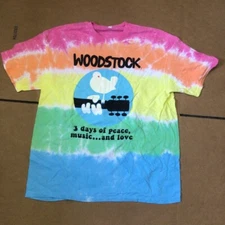 WOODSTOCK T Shirt 2016 Liquid Blue Tie Dye Size XL V129
