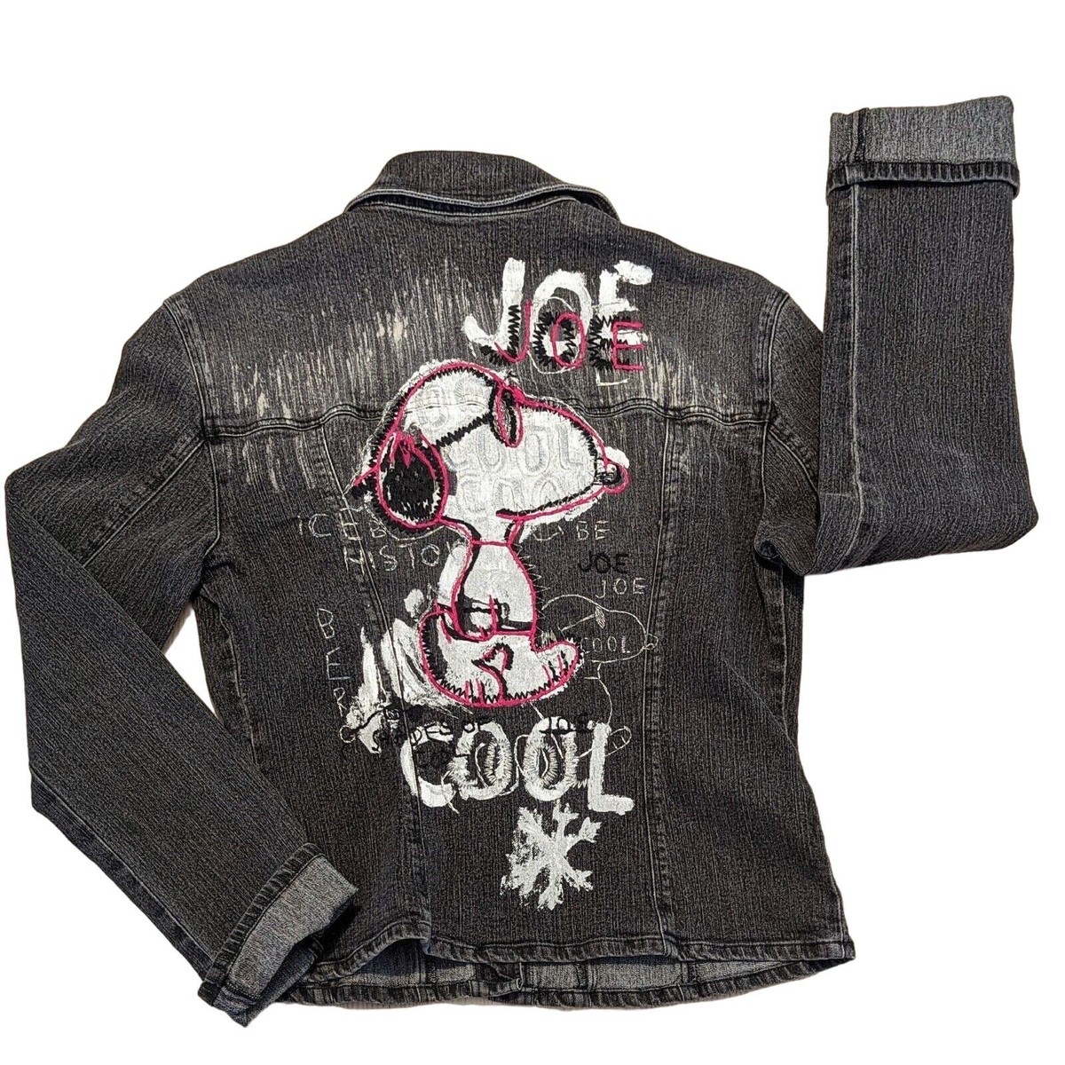 Iceberg History × Peanuts Joe Cool Snoopy Jean Jacket SZ S/M Iceberg History × Peanuts Joe Cool Snoopy Jean Jacket SZ S/M