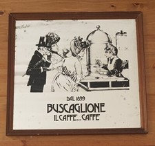 Specchio pubblicitario Caffè Buscaglione torrefazione Roma Insegna advertising