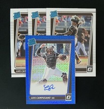 Luis Campusano, Auto #/99 Blue Mojo Rated Rookie + (3) Base, 2021 Donruss Optic