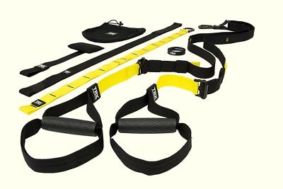 Suspension Trainer System Sports Fitness 3 Resistance Anchors 8 Workout Programs