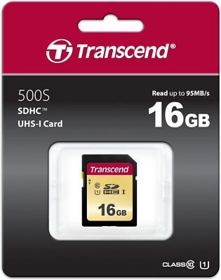 Transcend SDHC 500S 16GB Class 10 UHS-I U1 16 GB Speicherkarte OVP