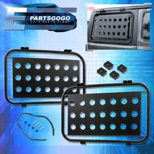 For 18-22 Jeep Wrangler JL 4DR Aluminum Rear Side Window Cover Molle Panels Pair