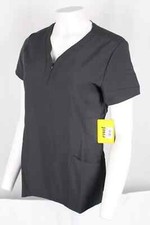 Tag Scrubs Revel Collection Scrub Top Olivia Zip V Neck Charcoal Gray