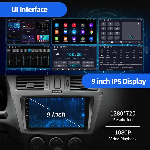9" Android 14 Car Stereo For Mazda 5 2010-15 Apple CarPlay WIFI GPS Navi BT+AHD - Picture 6 of 12