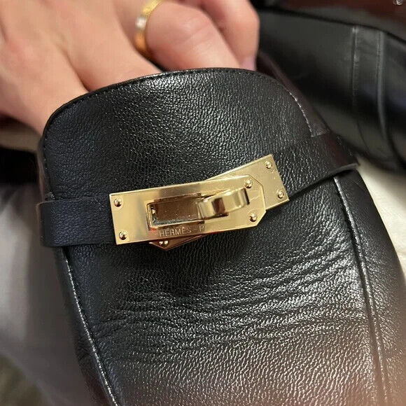 Hermes Oz Mule Goatskin Leather Kelly Pink Gold Buckle Flat Hermes Oz Mule Goatskin Leather Kelly Pink Gold Buckle Flat