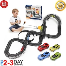 Slot Car Race Track Set Electric Powered Race Track Dual Racing Car Track Set US