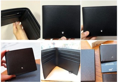 Montblanc Mens Black Leather Slim 6CC Card Wallet for sale online 