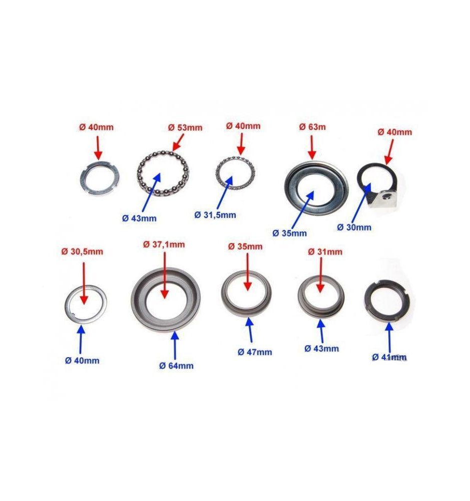 Roulement de volant Piaggio Zip complet stop vibrations guidon - 3