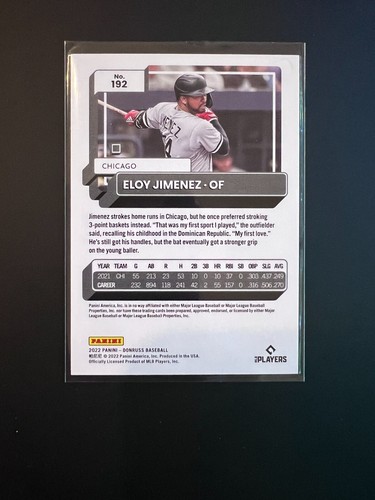 Eloy Jimenez 2022 Donruss Baseball #192 Red #2022 Chicago Whitesox - Picture 2 of 2