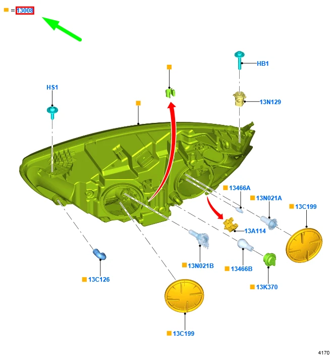 FORD TRANSIT CUSTOM MK1 Front Right Headlight RHD 2481767 NEW  