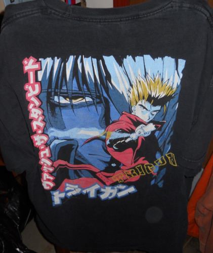 Vtg Trigun Wolfwood Shirt M Anime Movie Double-Sided Promo Tee EUC