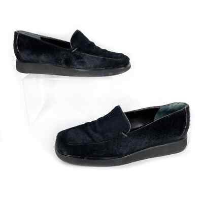 Fratelli Rossetti Black Calfhair Loafers Womens Flat Slip On IT 36.5 US 6.5