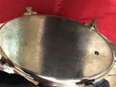 Vintage Sheridan Silver Plate Oval Buffet Server w/Pyrex Glass