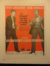1957 GUNFIGHT AT THE O.K. CORRAL Movie Film Release Lancaster Douglas print ad