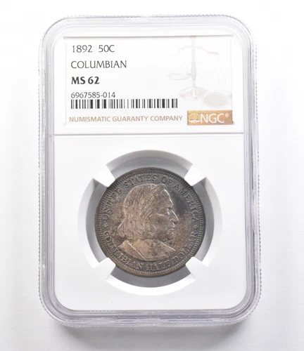 1892 Columbian Exposition Commemorative Half Dollar MS62 NGC TONED *2562