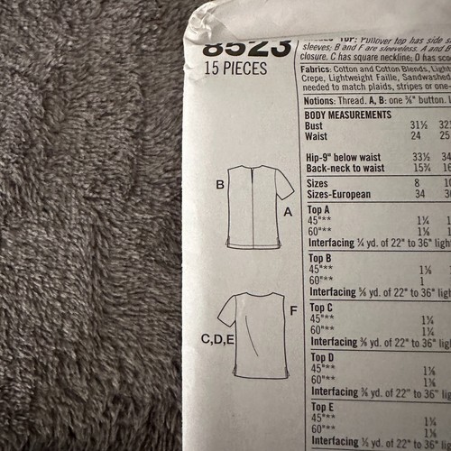 Maglione top Simplicity Pattern 8523 taglia 14-18 Misses 6 varianti scollo Y2K - Foto 4 di 7
