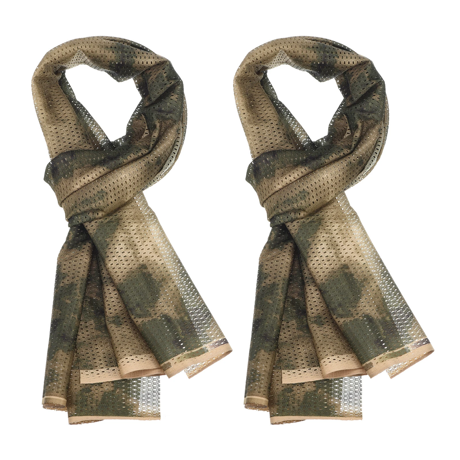 2Pcs 63"x20" Camo Netting Scarf Camouflage Mesh Netting Veil Mesh Scarves Green