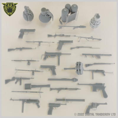 WW2 Waffen - 1/18 1/12 1/10 1/6 - MG42, MG34, Garand, Bren, M3, Mauser, Colt