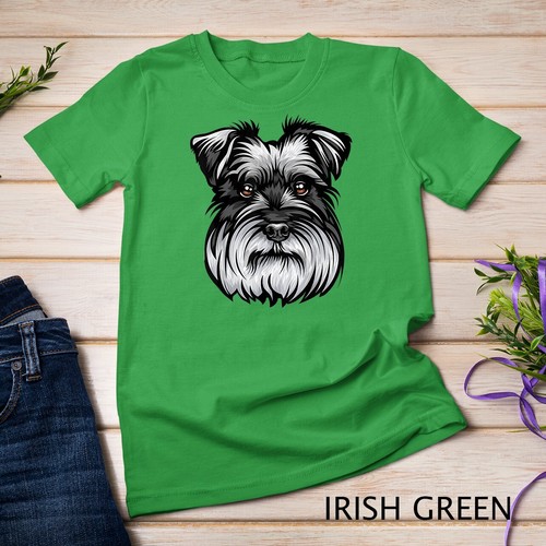 Cool Schnauzer Dog Face T-Shirt Unisex T-shirt - Picture 4 of 15