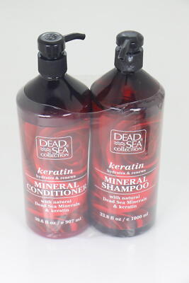 DEAD SEA KERATIN MINERAL SHAMPOO + CONDITIONER 33.8 oz U39C
