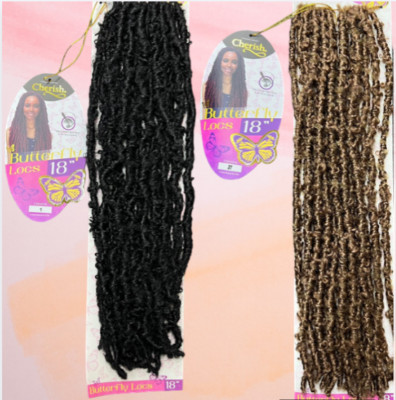 Cherish handgefertigte Schmetterling Locs 18'' Pre-Loop gehäkeltes Haar - 3er Pack Wert