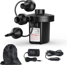 Electric Air Pump for Inflatables,Portable Quick-Fill Air Pump with 3 Nozzles,11