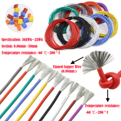 Cavo In Trecce Di Silicone Cavo In Silicone Ultra Flessibile 2-30 AWG - Filo Di Rame Stagnato 0,08 Mm Treccia Cavo 2-30 AWG