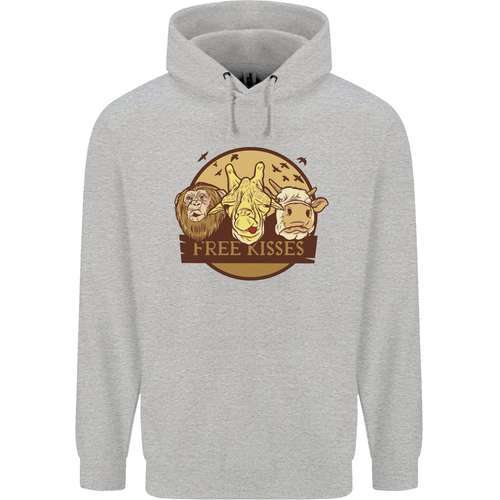 Free Kisses Animals Cow Monkey Giraffe Childrens Kids Hoodie - Picture 8 of 11
