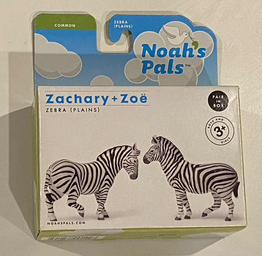 Retired NOAH'S PALS Zachary + Zoe Animals Zebra Figurine Model