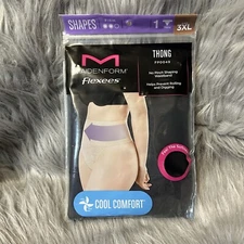 Maidenform Flexees Shapewear Women’s Size 3XL Black Thong Shaping Waistband