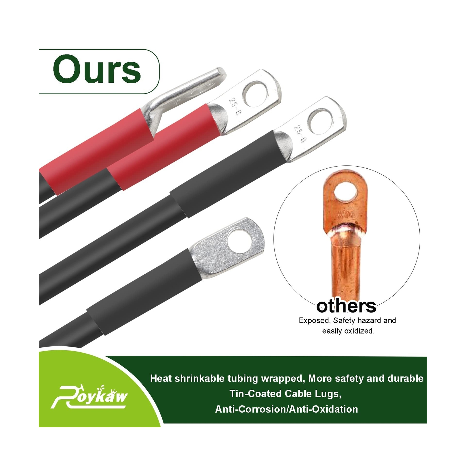 Roykaw 4 Gauge Golf Cart Battery Cables Fits Club Car DS 1995Up 48