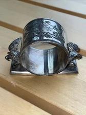 Antique Victorian Silverplate Figural Napkin Ring Eagles Middletown Plate Co. 74