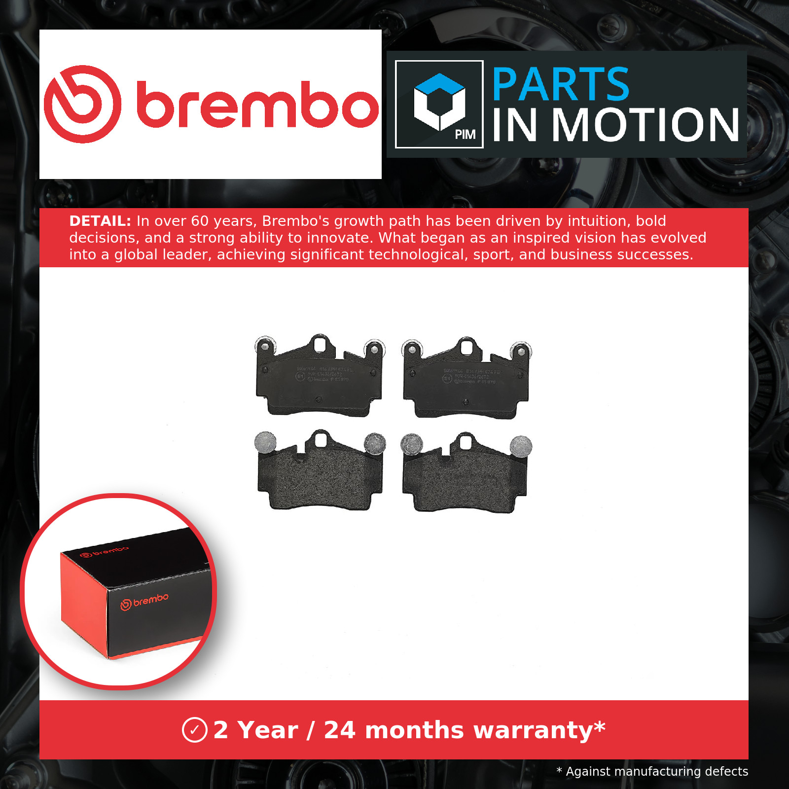 Brake Pads Set fits PORSCHE CAYENNE 9PA 3.2 Rear 03 to 07 M02.2Y Brembo Quality - Image 8