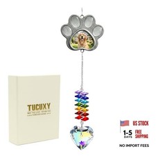 Dog Memorial Gifts, Pet Memorial Crystal Suncatcher with Rainbow Memorial Gift